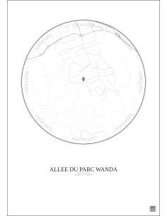 Affiche Roquefort Les Pins – Poster carte de ville 1km | Gravura – Fond clair