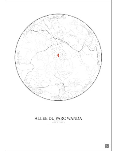 Roquefort Les Pins City Map Poster 2.5km | Gravura – Light background