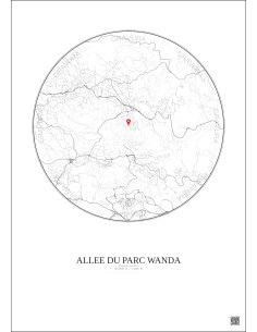 Affiche Roquefort Les Pins – Poster carte de ville 5km | Gravura – Fond clair