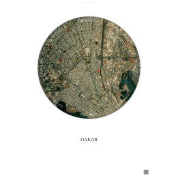 Dakar Satellite View Poster 2.5km Color | Gravura – Light background