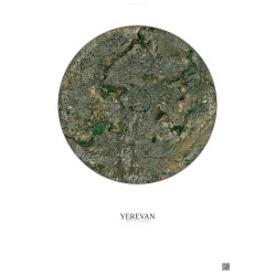Affiche Yerevan – Poster vue satellite 6km Couleur | Gravura – Fond clair