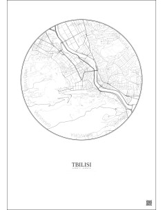 Tbilisi City Map Poster 2.5km | Gravura – Light background