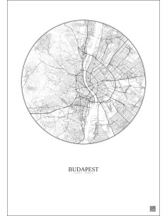 Budapest City Map Poster 10km | Gravura – Light background