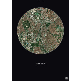 Affiche Ankara – Poster vue satellite 2.5km Couleur | Gravura – Fond foncé