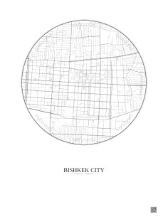 Affiche Bishkek City – Poster carte de ville 2.5km | Gravura – F
