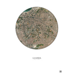 Affiche Luanda – Poster vue satellite 2.5km Couleur | Gravura – Fond clair