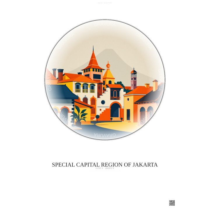 Affiche Special Capital Region Of Jakarta – Poster illustration 