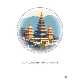 Kathmandu Metropolitan City Vintage Travel Poster – Historic Old