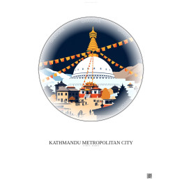 Kathmandu Metropolitan City Vintage Travel Poster – Most Iconic 