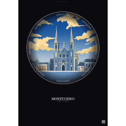 Montevideo Vintage Travel Poster – Metropolitan Basilica Cathedr