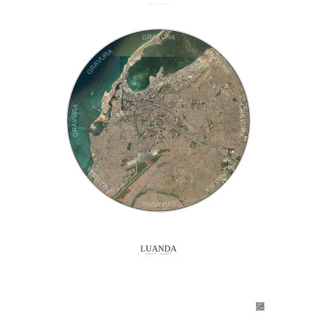 Affiche Luanda – Poster vue satellite 6km Couleur | Gravura – Fond clair