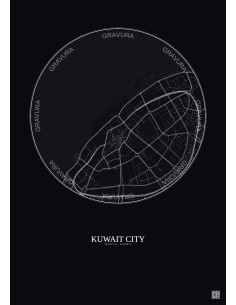 Affiche Kuwait City – Poster carte de ville 2.5km | Gravura – Fo